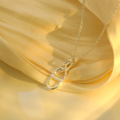 [LUXE] COLLAR COLGANTE HM CHAINE D'ANCRE PLATA DE LEY 