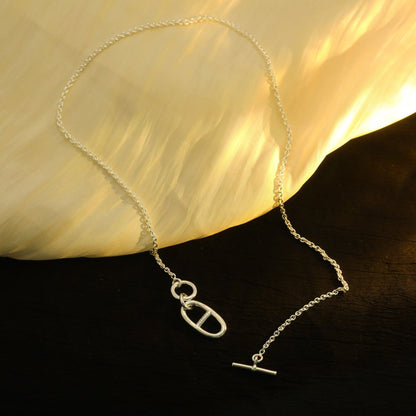 [LUXE] COLLAR COLGANTE HM CHAINE D'ANCRE PLATA DE LEY 