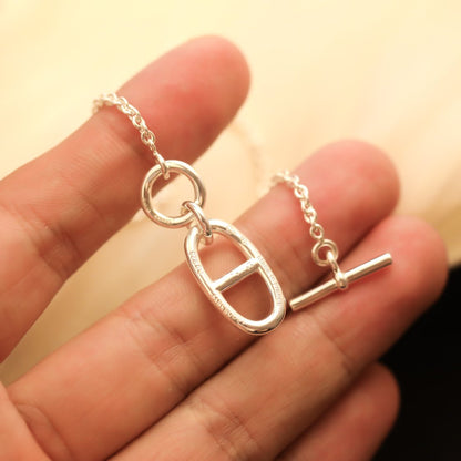 [LUXE] COLLAR COLGANTE HM CHAINE D'ANCRE PLATA DE LEY 