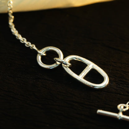 [LUXE] COLLAR COLGANTE HM CHAINE D'ANCRE PLATA DE LEY 