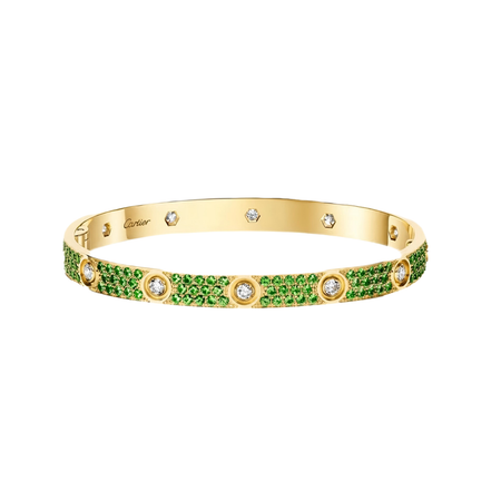[LUXE]2026 PAVE GEMSTONE LOVE BRACELET 6.1MM 10 DIAMONDS