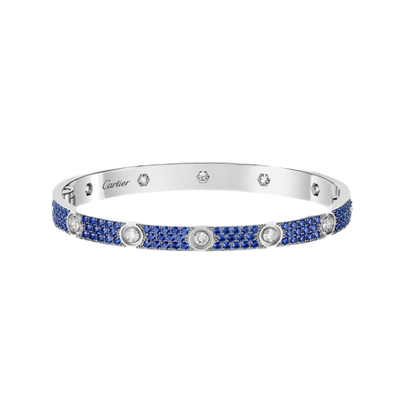 [LUXE]Pave Gemstone Love &Force Large Horseshoe Diamond Duo Bracelet Stack Set