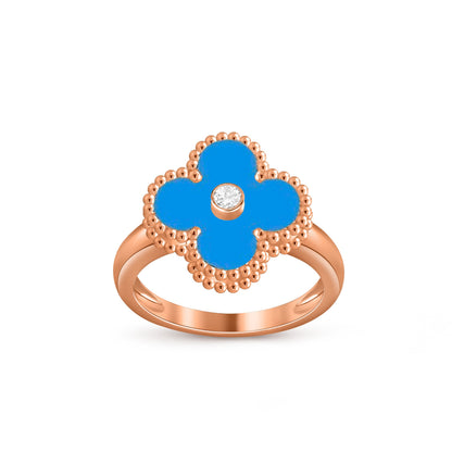 [LUXE] ANILLO DE DIAMANTE TRÉBOL COLECCIÓN ORO ROSA