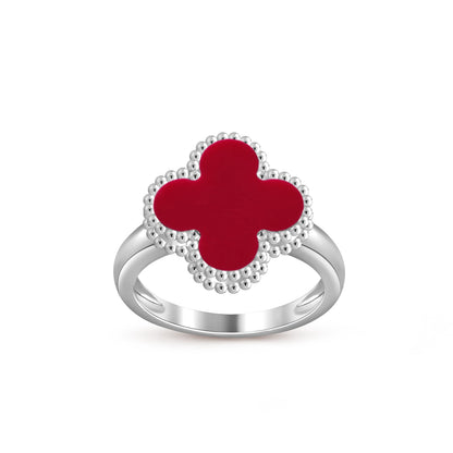 COLECCIÓN DE ANILLOS DE PLATA DE TRÉBOL [LUXE]