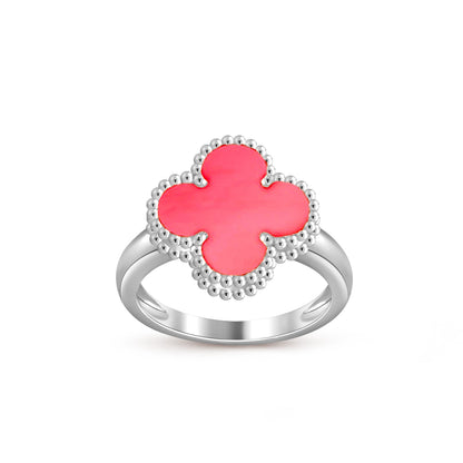 COLECCIÓN DE ANILLOS DE PLATA DE TRÉBOL [LUXE]