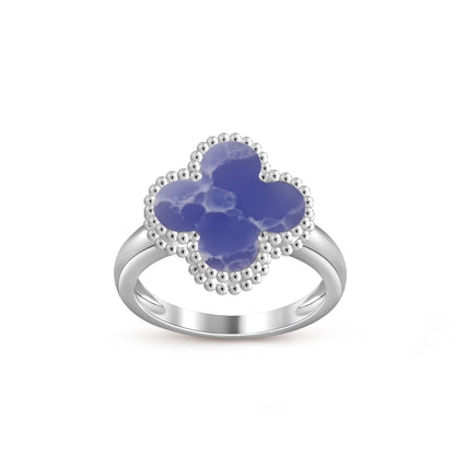 COLECCIÓN DE ANILLOS DE PLATA DE TRÉBOL [LUXE]