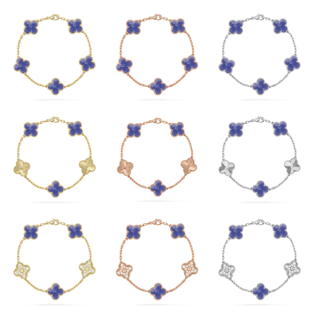 [LUXE]CLOVER 5 MOTIF BLUE VEINS BRACELET COLLECTION