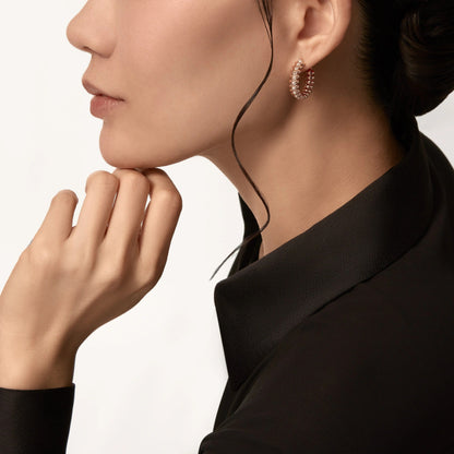 [LUXE] CLASH FULL DIAMOND MEDIUM EARRINGS