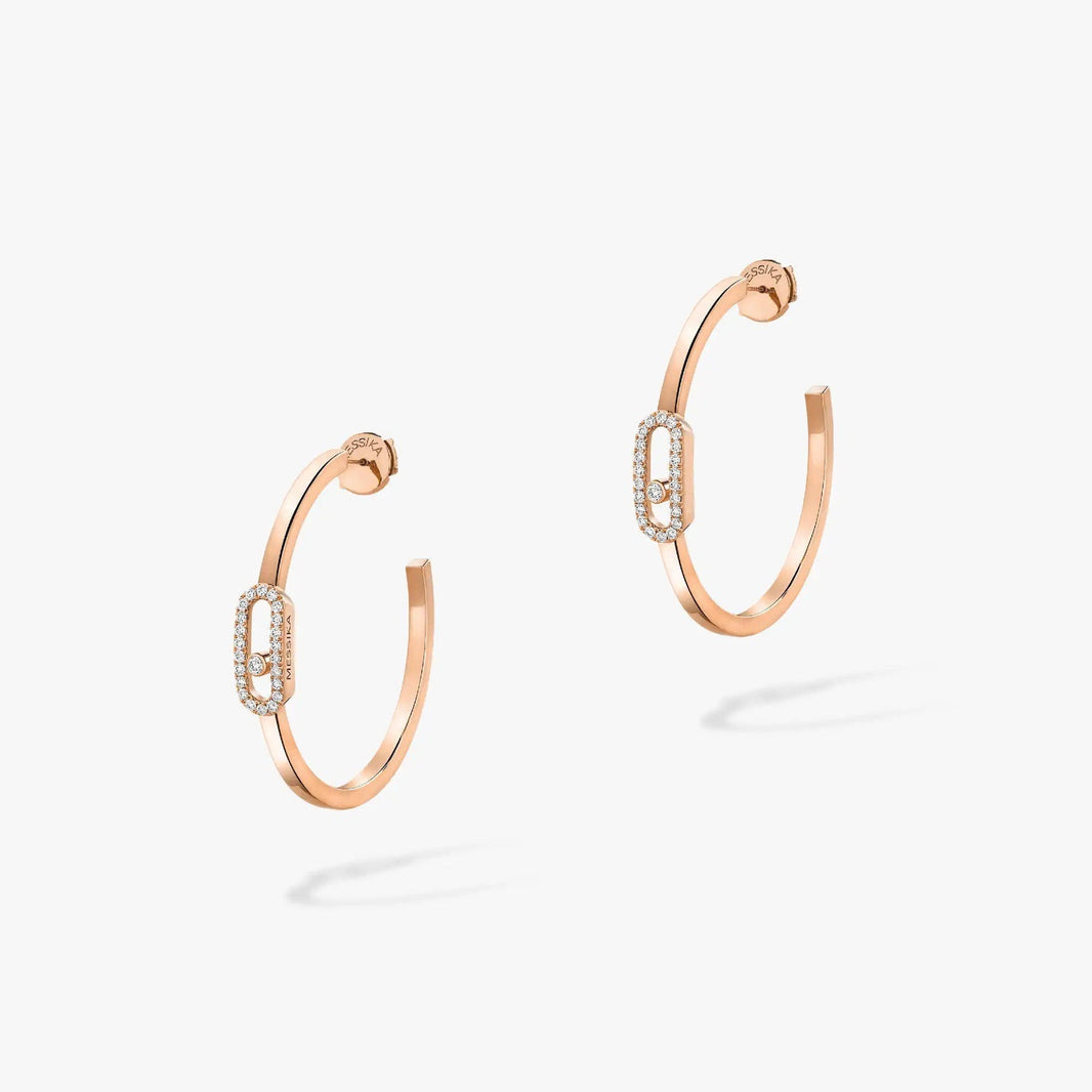 [LUXE] CREOLES MOVE UNO PM DIAMOND EARRINGS