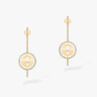 [LUXE] LUCKY MOVE ARROW PINK GOLD DIAMOND EARRINGS