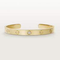 [LUXE] LOVE BRACELET 6.1MM 1 DIAMOND OPEN CUFF