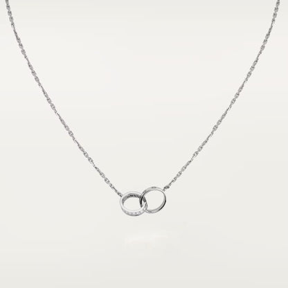 [LUXE] LOVE DOUBLE RING HALF DIAMOND NECKLACE