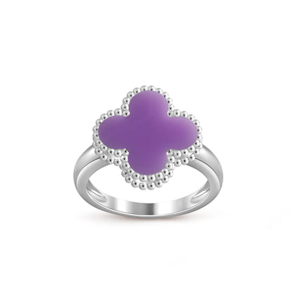 COLECCIÓN DE ANILLOS DE PLATA DE TRÉBOL [LUXE]