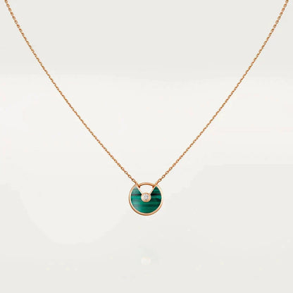 [LUXE]COLLAR AMULETTE DE MALAQUITA EN ORO ROSA