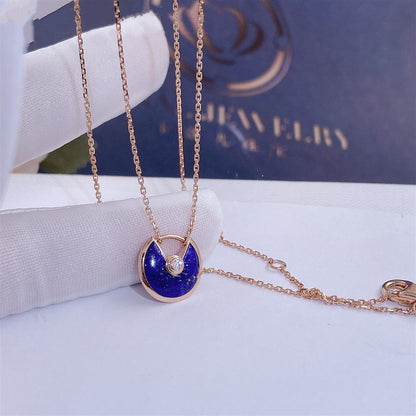 [LUXE]COLLAR AMULETTE DE ÁGATA EN ORO ROSA