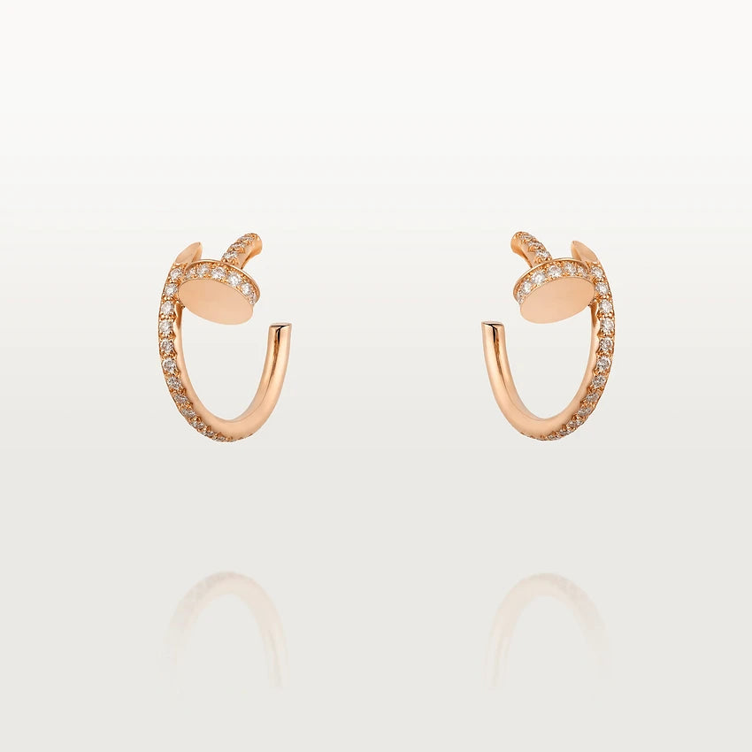 PENDIENTES [LUXE]JUSTE 12,75 MM ORO ROSA DIAMANTE