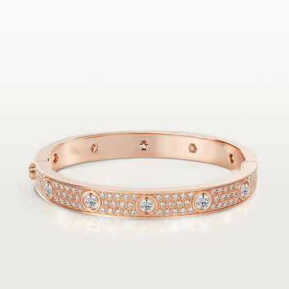 [LUXE] PULSERA LOVE DE 6,1 MM CON PAVÉ DE DIAMANTES Y 10 DIAMANTES GRANDES