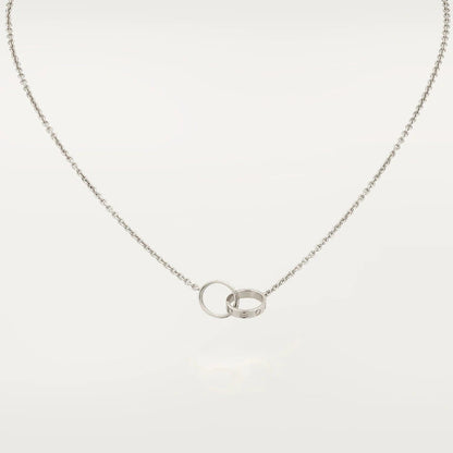 [LUXE]COLLAR AMOR ORO ROSA Y PLATA 