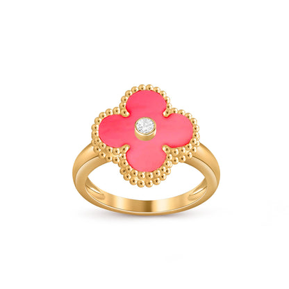[LUXE] ANILLO DE DIAMANTES DE TRÉBOL COLECCIÓN ORO