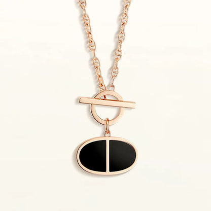 [LUXE]COLLAR DE CERÁMICA NEGRA CHAINE VERSO