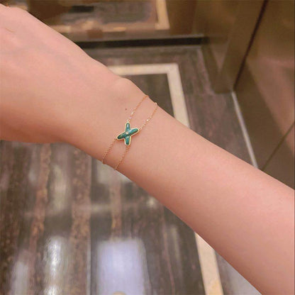 [LUXE]JEUX PULSERA MALAQUITA ORO ROSA 1 DIAMANTE