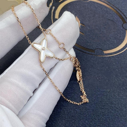 [LUXE]JEUX PULSERA BLANCA MOP ORO ROSA 1 DIAMANTE