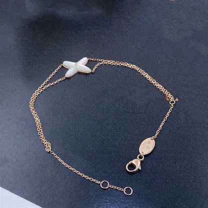 [LUXE]JEUX PULSERA BLANCA MOP ORO ROSA 1 DIAMANTE