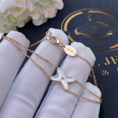 [LUXE]JEUX PULSERA BLANCA MOP ORO ROSA 1 DIAMANTE