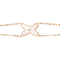 [LUXE]JEUX PULSERA BLANCA MOP ORO ROSA 1 DIAMANTE
