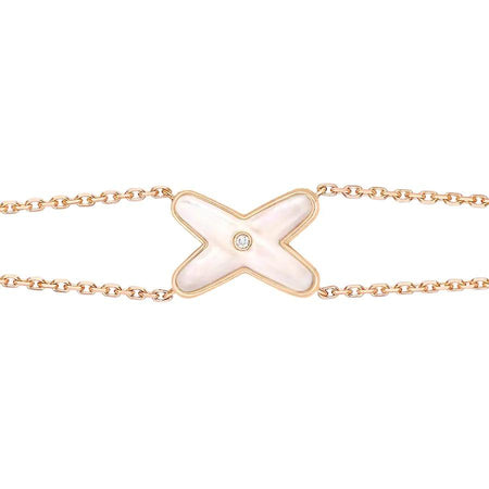 [LUXE]JEUX PULSERA BLANCA MOP ORO ROSA 1 DIAMANTE
