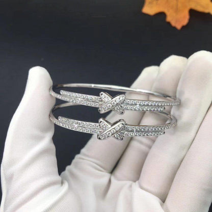 [LUXE]JEUX DE PULSERA DIAMANTES PLATA
