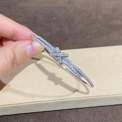 [LUXE]JEUX DE PULSERA DIAMANTES PLATA