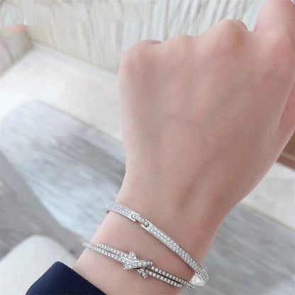 [LUXE]JEUX DE PULSERA DIAMANTES PLATA