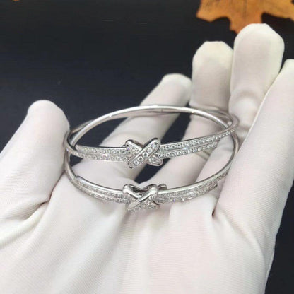 [LUXE]JEUX DE PULSERA DIAMANTES PLATA