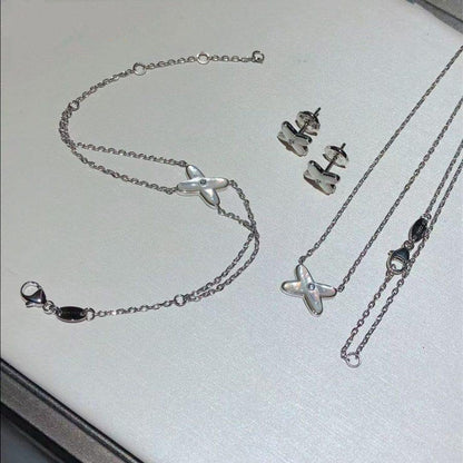 [LUXE]JEUX PULSERA BLANCA MOP PLATA 1 DIAMANTE