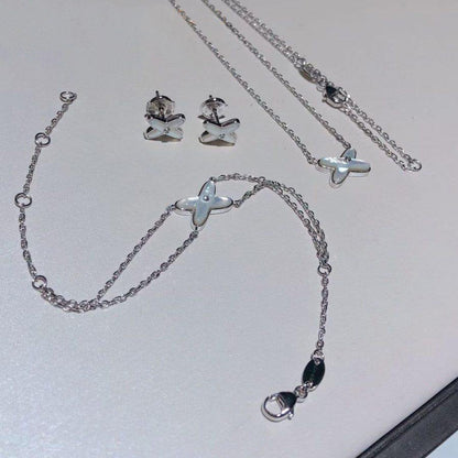 [LUXE]JEUX PULSERA BLANCA MOP PLATA 1 DIAMANTE
