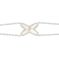 [LUXE]JEUX PULSERA BLANCA MOP PLATA 1 DIAMANTE
