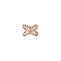 [LUXE]JEUX DE PENDIENTES DE ORO ROSA CON DIAMANTES