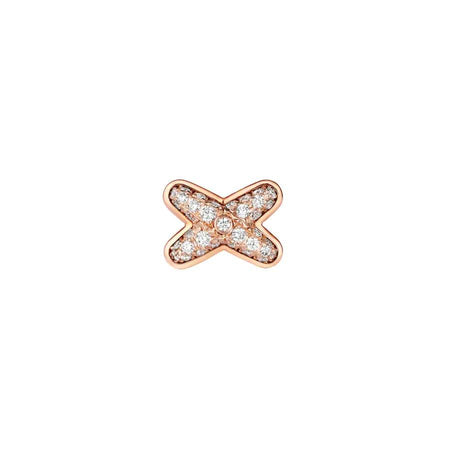 [LUXE]JEUX DE PENDIENTES DE ORO ROSA CON DIAMANTES