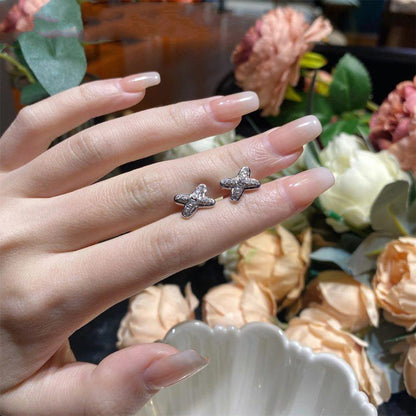 [LUXE]PENDIENTES JEUX DE PLATA CON DIAMANTES