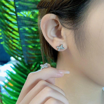 [LUXE]PENDIENTES JEUX DE PLATA CON DIAMANTES