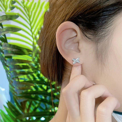 [LUXE]PENDIENTES JEUX DE PLATA CON DIAMANTES