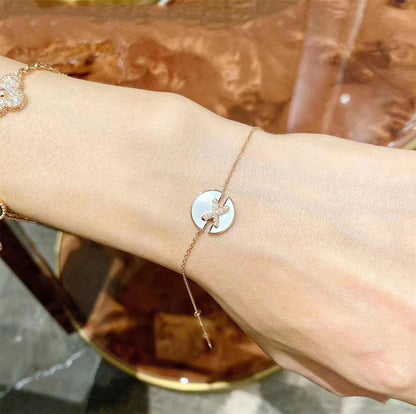 [LUXE]JEUX DE BRACELET MOP ORO ROSA DIAMANTES