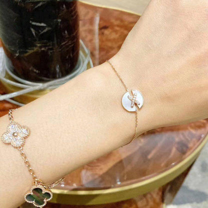 [LUXE]JEUX DE BRACELET MOP ORO ROSA DIAMANTES