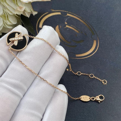 [LUXE]JEUX DE PULSERA ÓNIX ORO ROSA DIAMANTE