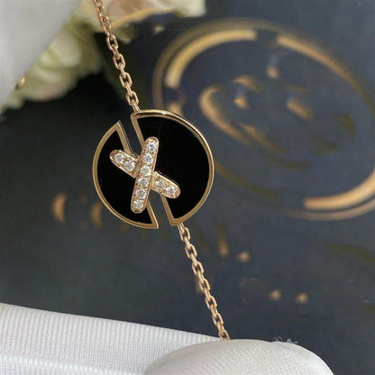 [LUXE]JEUX DE PULSERA ÓNIX ORO ROSA DIAMANTE