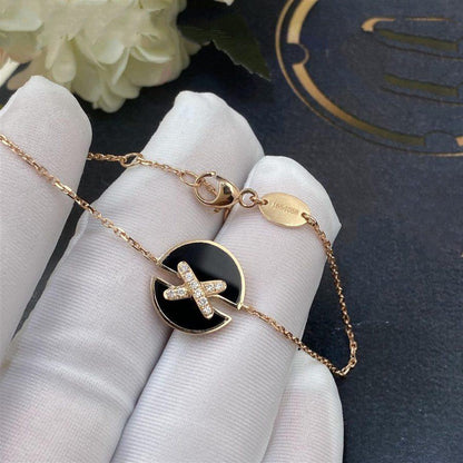 [LUXE]JEUX DE PULSERA ÓNIX ORO ROSA DIAMANTE