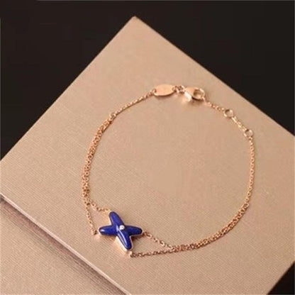 [LUXE]Anillo con diseño hueco de trébol de cuatro hojas en forma de flor