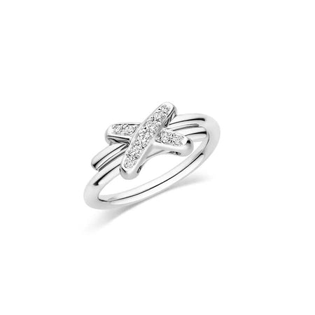 [LUXE]ANILLO JEUX DE PLATA CON DIAMANTES