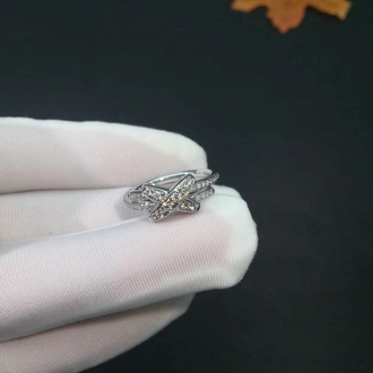 [LUXE]ANILLO JEUX DE PLATA CON DIAMANTES